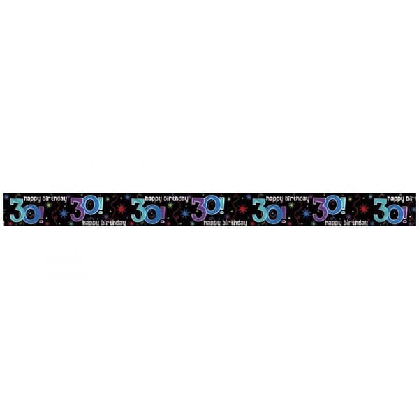 Amscan Repeat Print 30th Birthday Banner Black/Multicoloured One Size