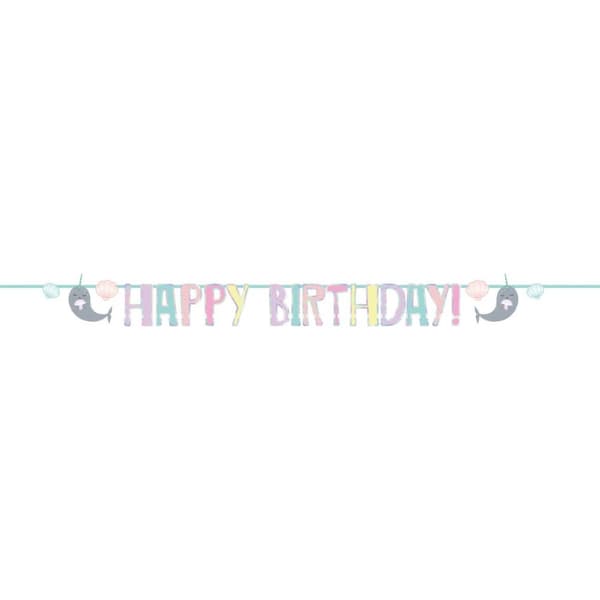 Amscan Narwhal Happy Birthday Banner Multicoloured One Size