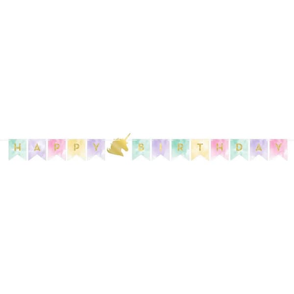 Creative Party Unicorn Happy Birthday Banner Multicoloured One Size