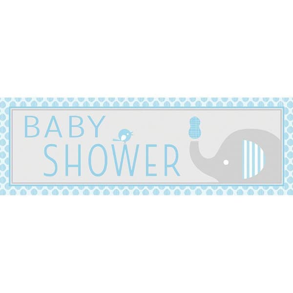 Creative Party Baby Shower Banner Blue/Grey One Size