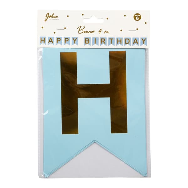 Flag Banner Happy Birthday Blue