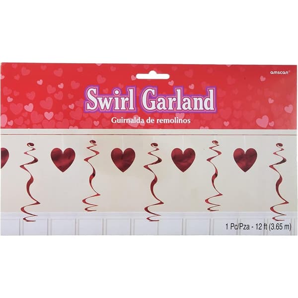 Amscan Heart Swirl Garland Pink One Size