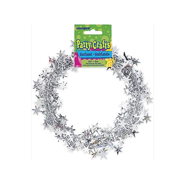 Unique Party Wire Star Garland Silver One Size