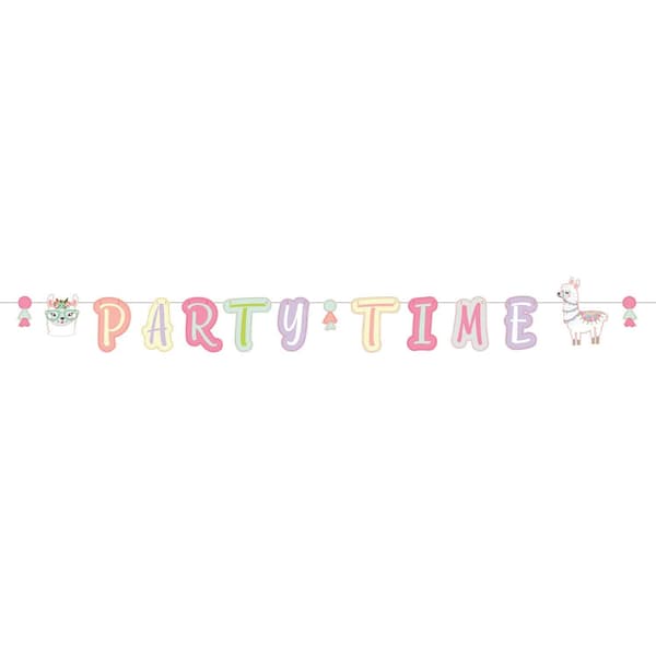 Amscan Party Time Llama Birthday Banner Multicoloured One Size