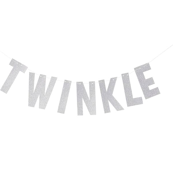 Creative Party Twinkle Little Star Glitter Banner Silver One Size