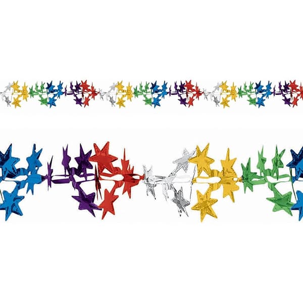 Amscan Foil Star Garland Multicoloured One Size