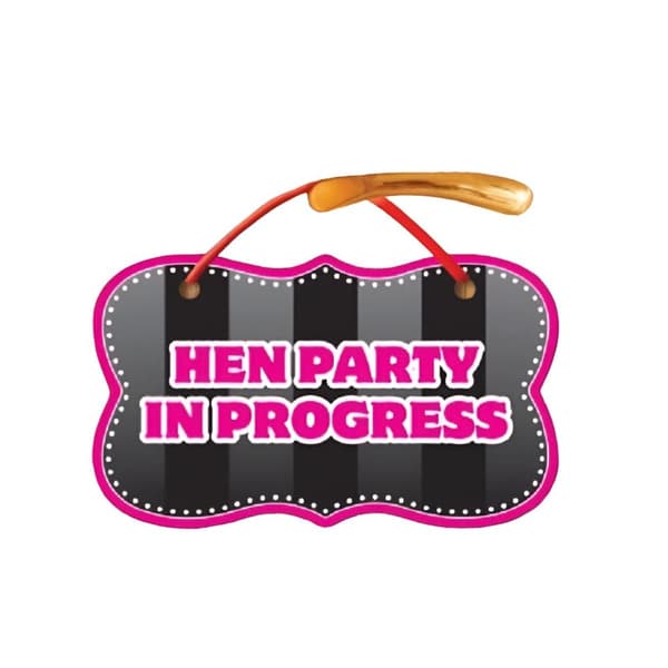 Amscan Party In Progress Hen Night Door Sign Pink/White/Black One Size