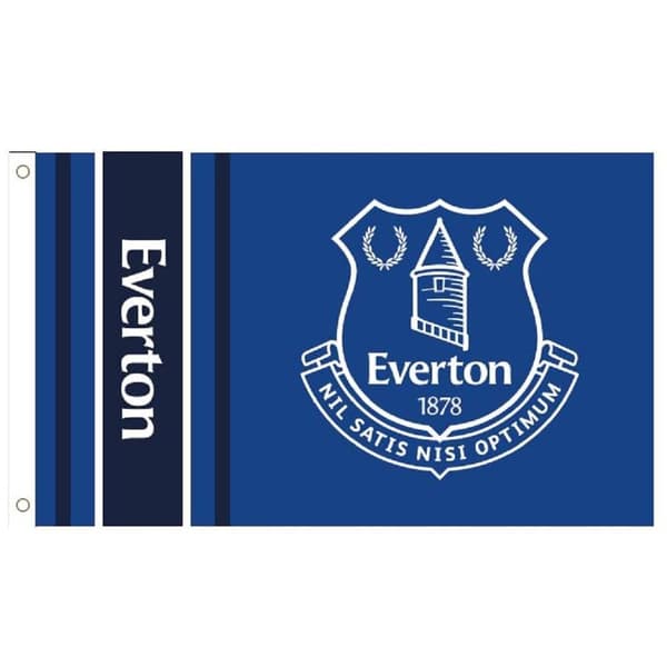 Everton FC Wordmark Stripe Flag Blue/White One Size