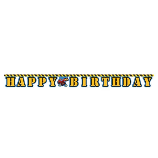 Creative Party Under Construction Letter Happy Birthday Jointed Banner Yellow/Black/Red One Size