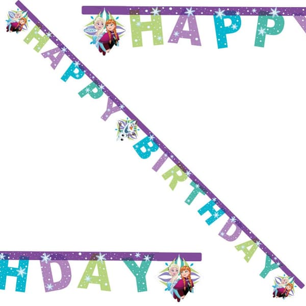 Frozen Paper Snowflake Happy Birthday Banner