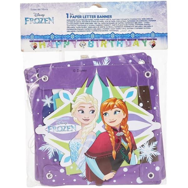 Frozen Paper Snowflake Happy Birthday Banner
