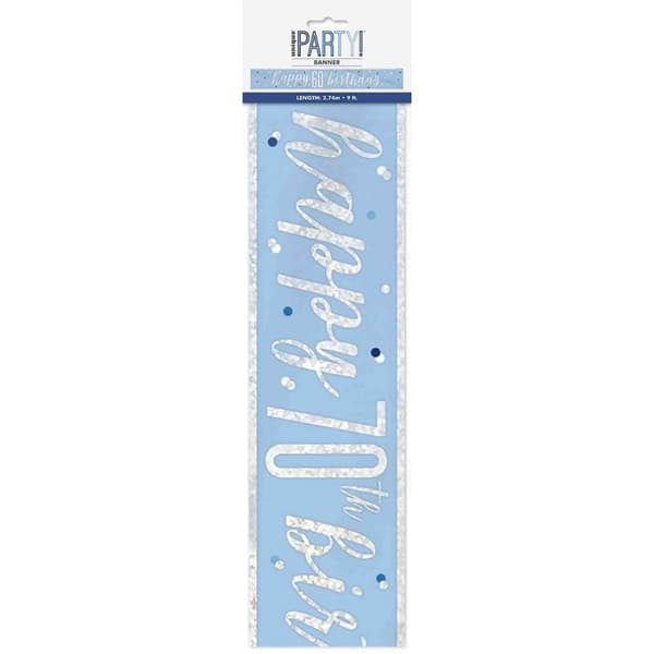 Unique Party Foil Prismatic 70th Banner Blue/Silver One Size