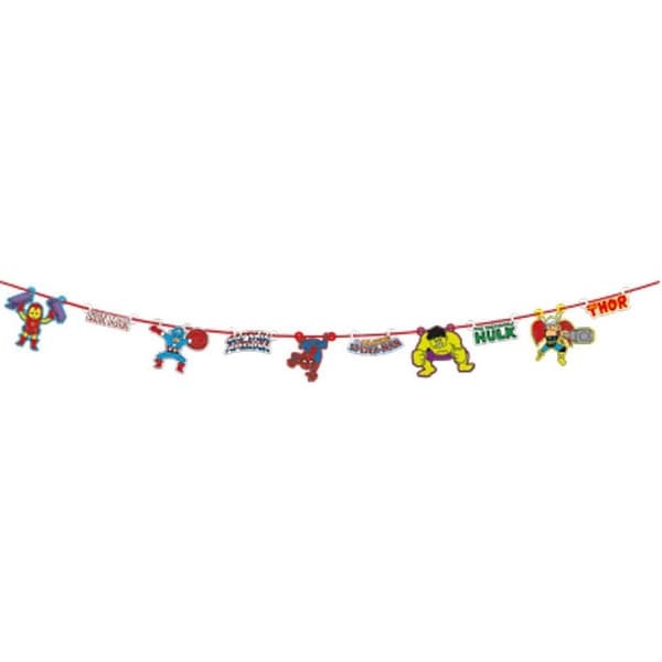 Avengers Paper Characters Birthday Garland Multicoloured One Size