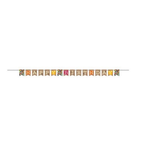 Creative Party Kraft Happy Birthday Flag Banner Multicoloured One Size