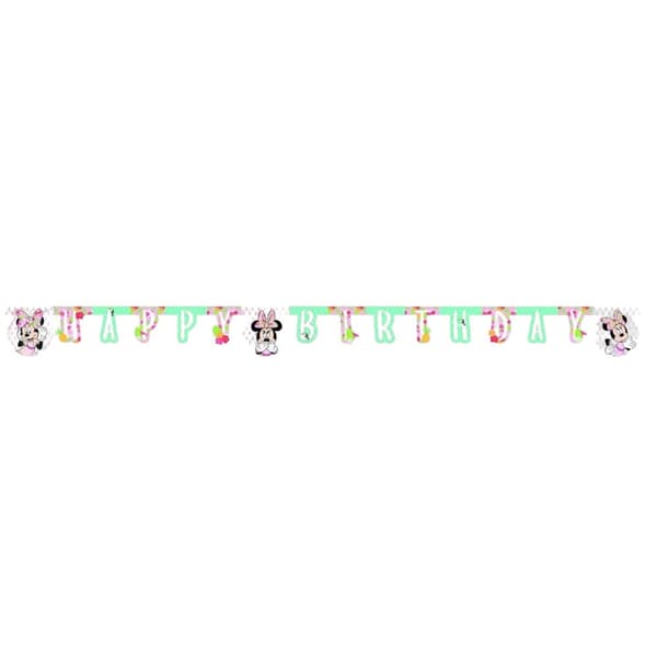 Disney Tropical Minnie Mouse Happy Birthday Banner Multicoloured One Size