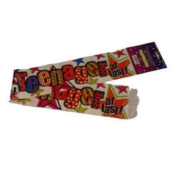 Teenager At Last Birthday Banner Multicoloured One Size