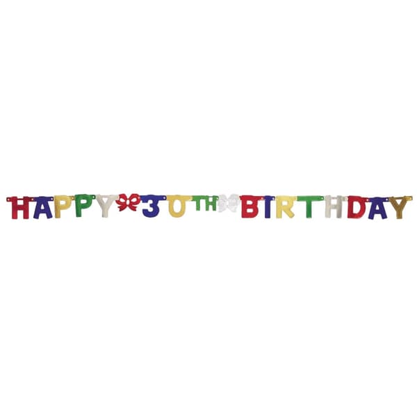 Creative Party 30th Birthday Banner Multicoloured One Size