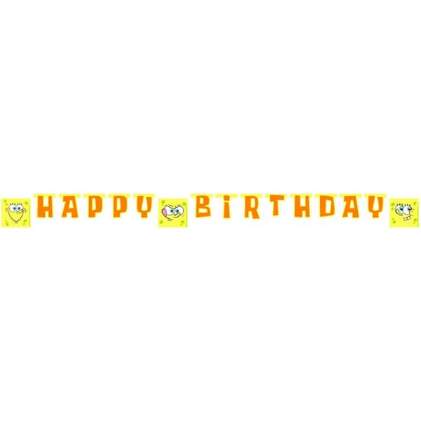 SpongeBob SquarePants Letter Happy Birthday Banner Yellow/Orange One Size