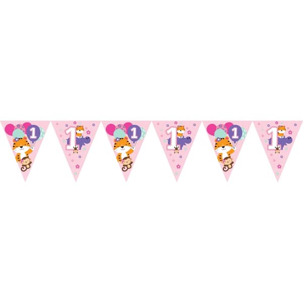 Creative Party One Is Fun Paper Bunting Pink One Size