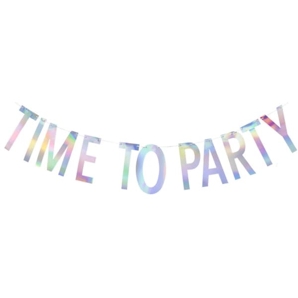 Qualatex Time To Party Banner Iridescent One Size