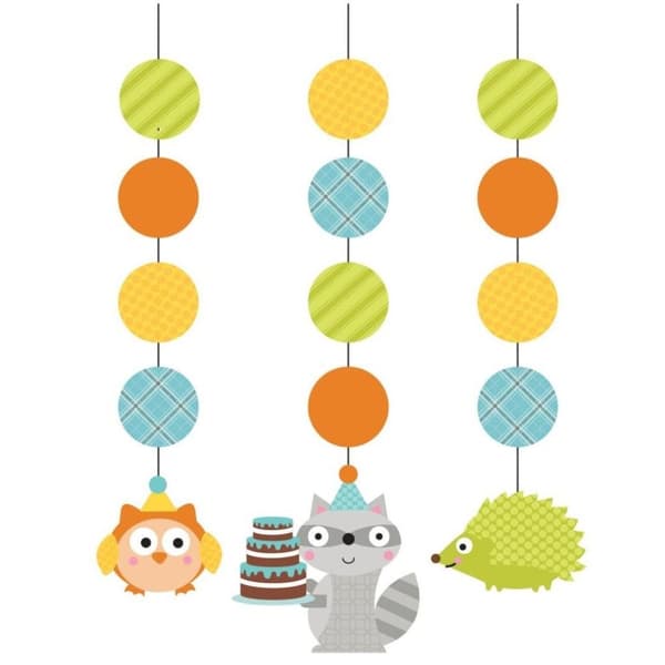 Creative Party Woodland Hanging Decoration (Pack of 3) Multicoloured One Size