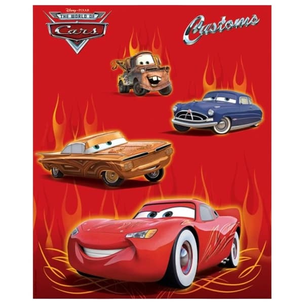 Cars Customs Wall Decoration (Pack of 12) Red/Multicoloured One Size