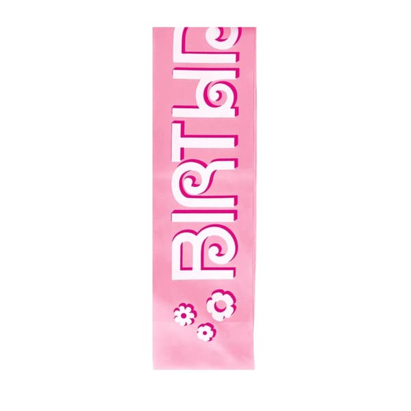 Unique Födelsedagsskärp i satin Pink One Size