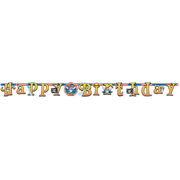 Amscan Pirate Happy Birthday Banner Multicoloured One Size