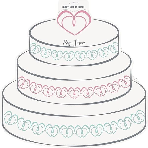 Unique Party Papperstårta Bröllop Sign In Sheet White/Pink/Blue One Size