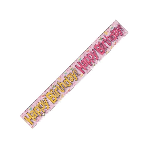 Cupcake - Grattis på födelsedagen Banner Pink/Yellow One Size