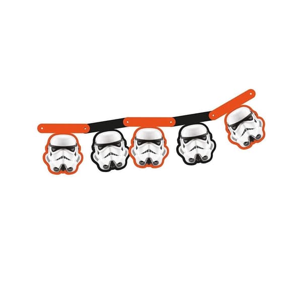 Star Wars Cardboard Helmet Stormtrooper Banner White/Orange/Black One Size