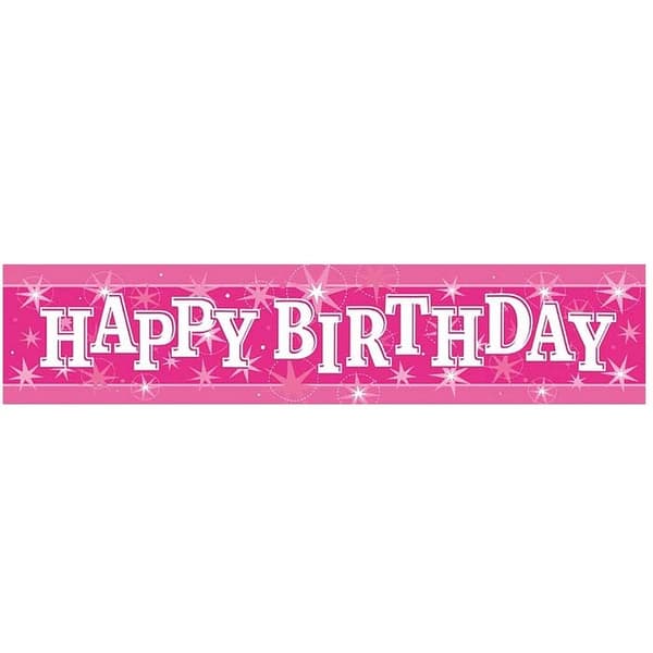 Pioneer Europe Foil Sparkle Happy Birthday Banner Pink One Size
