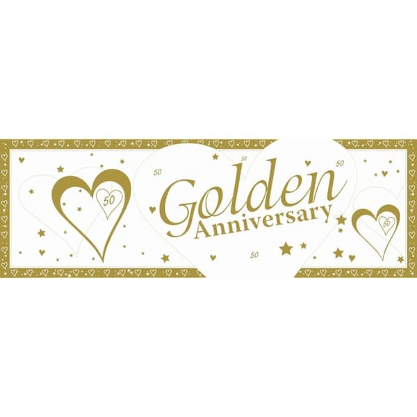 Creative Party Golden (50th) Wedding Anniversary Banner White/Gold One Size