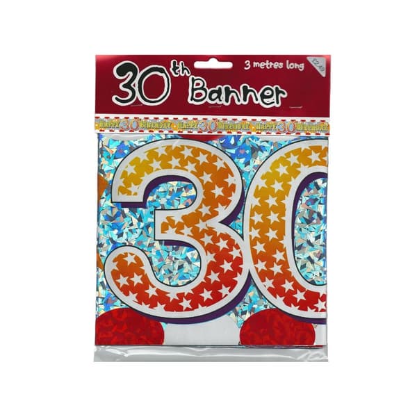 Xpressions4U Stars 30th Birthday Banner Multicoloured One Size