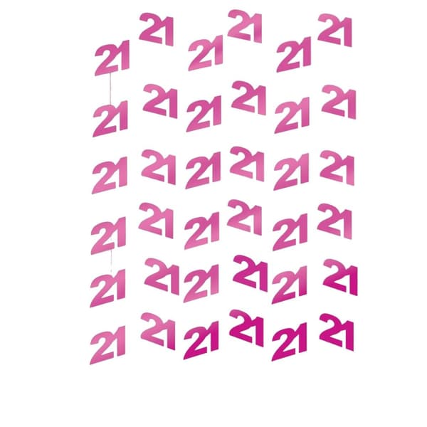 Amscan String 21st Birthday Hanging Decoration (Pack of 6) Pink One Size