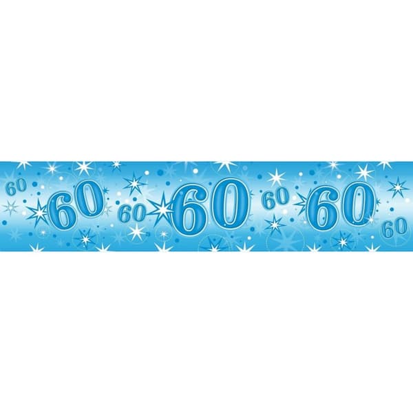 Qualatex Sparkle 60th Birthday Banner Blue One Size