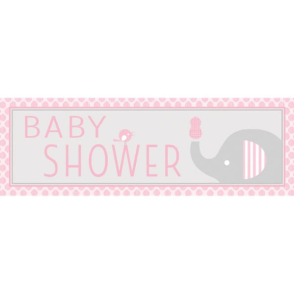 Creative Party Little Peanut Giant Baby Shower Banner Pink/Grey One Size