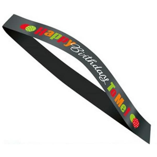 Unique Party Happy Birthday To Me Satin Party Sash Black/Multicoloured One Size