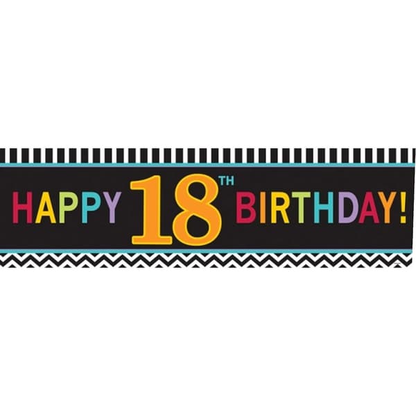 Amscan Happy 18th Birthday Giant Banner Black/Multicoloured One Size