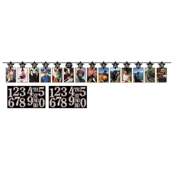 Amscan Sparkling Celebration Garland Black/White One Size