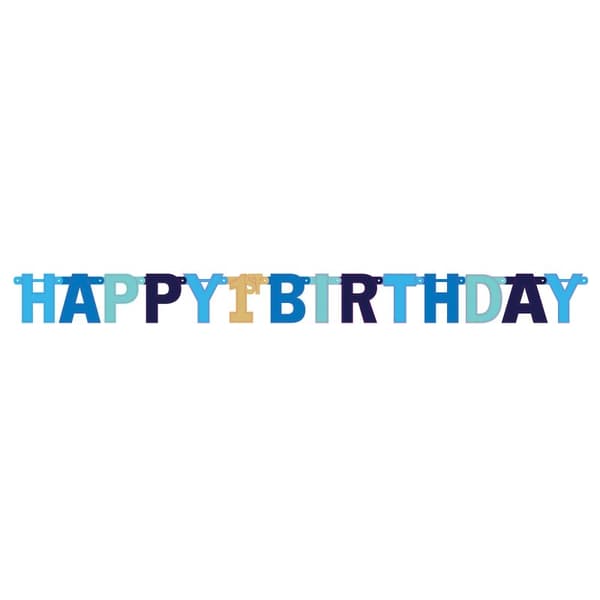 Amscan Cardstock Letter 1st Birthday Banner Blue One Size