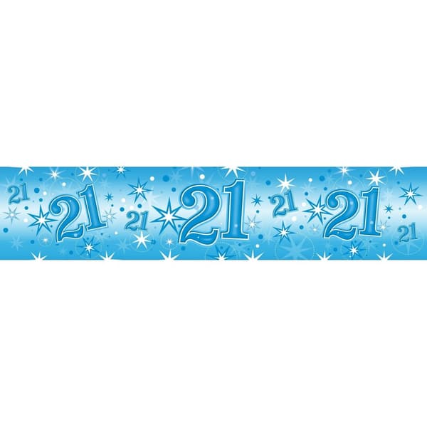 Qualatex 21st Birthday Banner Blue/White One Size