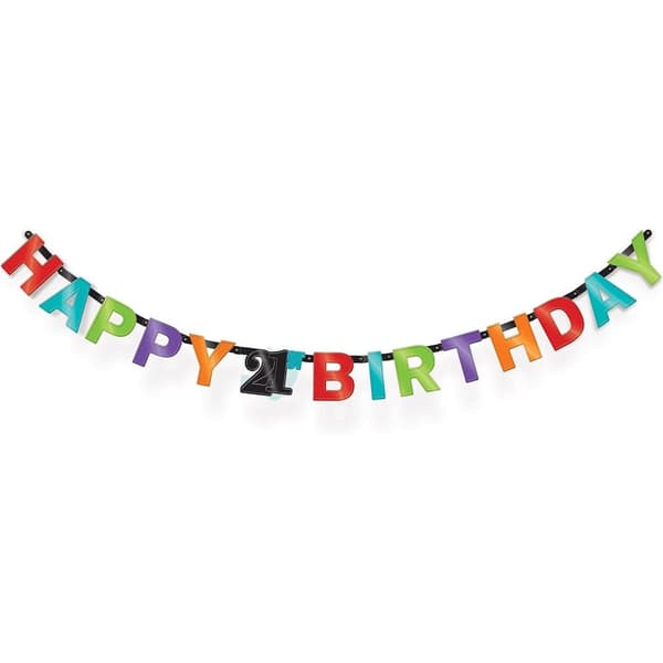 Amscan Foil Letter 21st Birthday Banner Multicoloured One Size