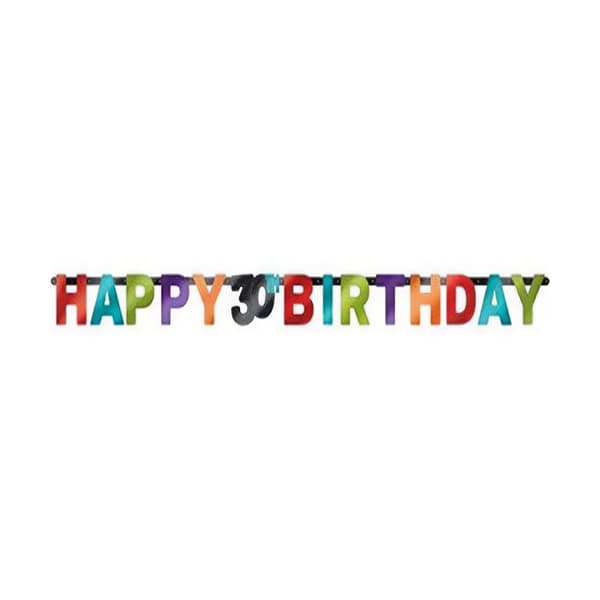 Amscan Foil Letter 30th Birthday Banner Multicoloured One Size