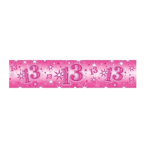 Qualatex Foil 13th Birthday Banner Pink One Size