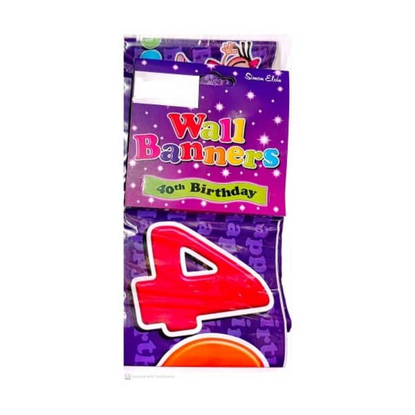 Simon Elvin Text 40th Birthday Banner Purple One Size