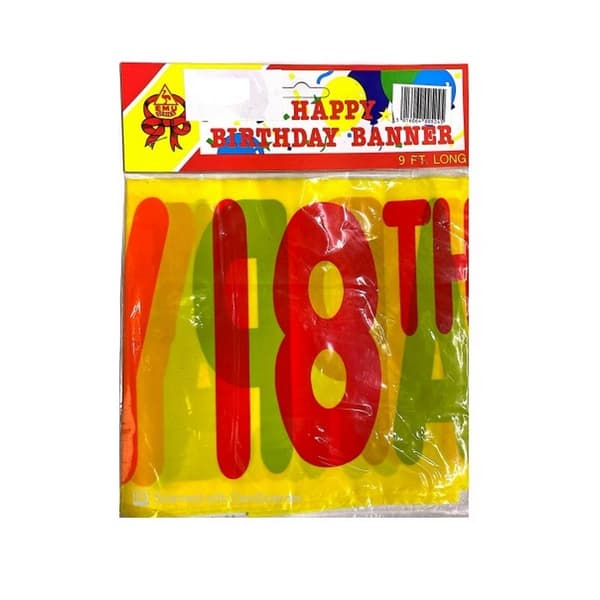 Emu Series Letter 18th Banner Yellow/Red One Size