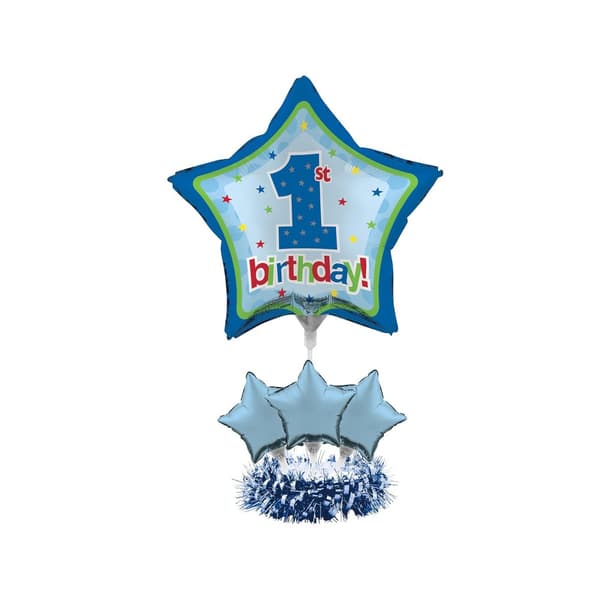 Creative Party 1st Birthday Balloon Weight Centrepiece Blue/Green/Red One Size