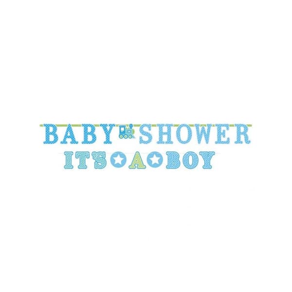 Amscan Its A Boy Baby Shower Bunting Blue/Green One Size