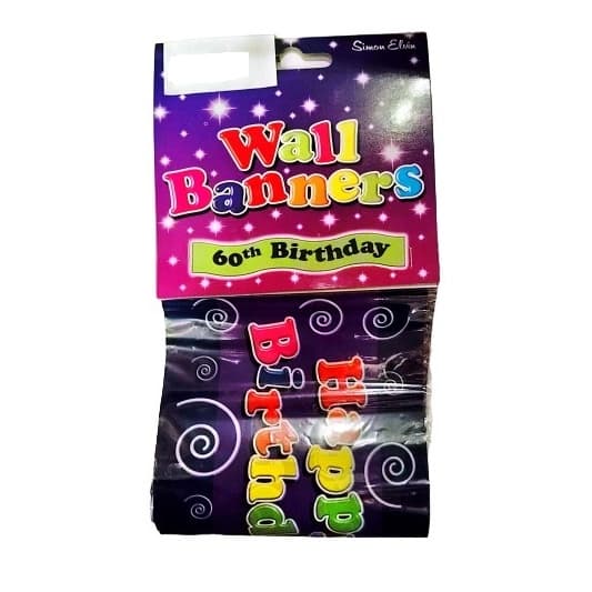 Simon Elvin Swirl 60th Birthday Wall Banner Multicoloured One Size